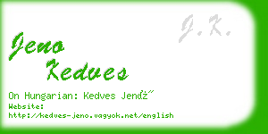 jeno kedves business card